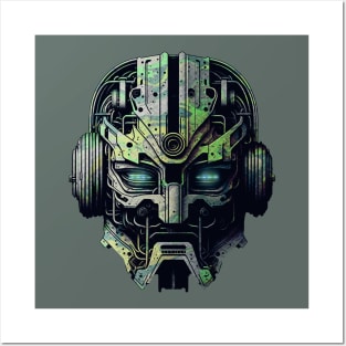 Camo Robot Head Posters and Art